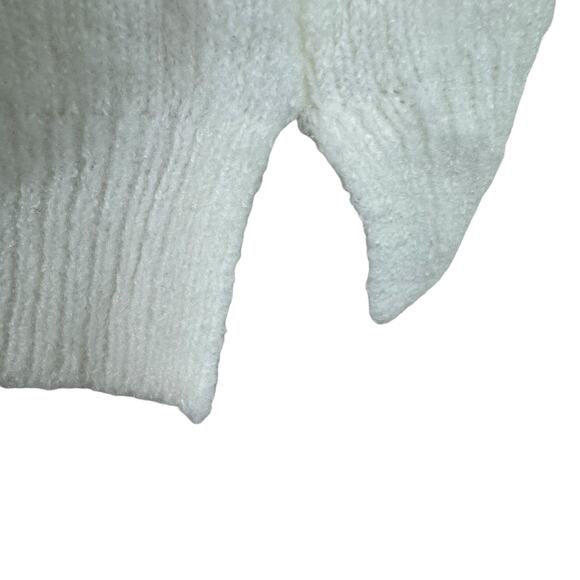 Kim Rogers NWT Cream Gold Striped Shimmer Mock Neck Pullover Sweater Size PS - Picture 3 of 6